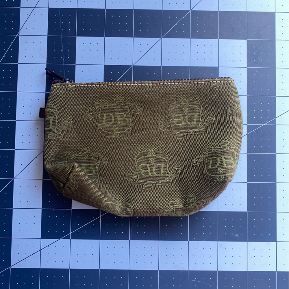 Dooney & Bourke Canvas Green Logo Coin Purse Pouch Small - Picture 3 of 7